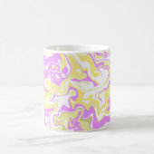 抽象芸術スワールアートとパステルカラー コーヒーマグカップ (中央)