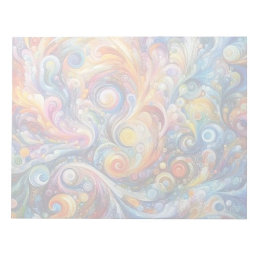 抽象芸術スワールカラーアート ノートパッド (正面)
