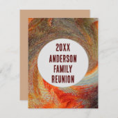 抽象芸術スワールグルービーファミリー懇親会招待状 招待状 (正面/裏面)