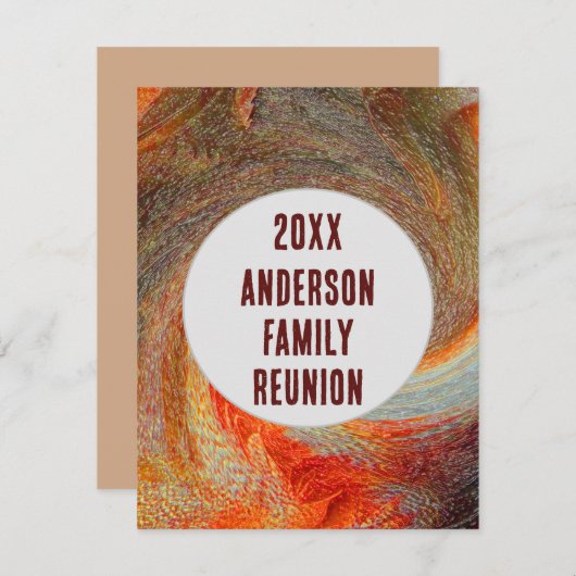 抽象芸術スワールグルービーファミリー懇親会招待状 招待状 (正面/裏面)