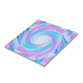 抽象芸術スワールパステルパープルカラープリント タイル (側面)