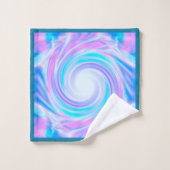 抽象芸術スワールパステルパープルカラープリント バスタオルセット (ウォッシュタオル)