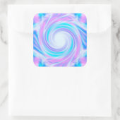 抽象芸術スワール液体パステルパープルカラープリント スクエアシール (バッグ)
