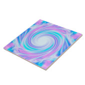 抽象芸術スワール液体パステルパープルカラープリント タイル (側面)