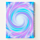 抽象芸術スワール液体パステルパープルカラープリント ノートブック (裏面)