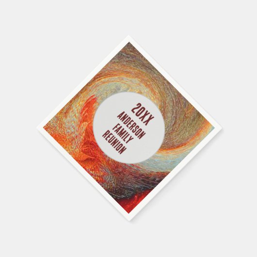 抽象芸術スワールGroovy年間ファミリ懇親会 スタンダードカクテルナプキン (角)