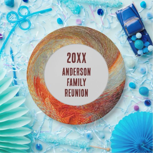 抽象芸術スワールGroovy年間ファミリ懇親会 ペーパープレート (パーティー)