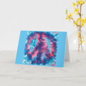 抽象芸術ス吹ピックパープルピースサイン カード (黄色い花)