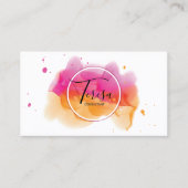 抽象芸術ス絵を描プラスバラ/オレンジ色ID566 名刺 (正面)