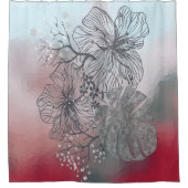 抽象芸術ス葉テーチ花のフローラ勾配p シャワーカーテン (正面)