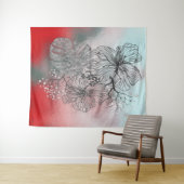 抽象芸術ス葉テーチ花のフローラ勾配p タペストリー (インサイチュ(横))