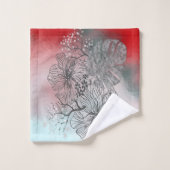 抽象芸術ス葉テーチ花のフローラ勾配p バスタオルセット (ウォッシュタオル)