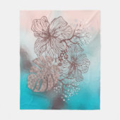 抽象芸術ス葉テーチ花のフローラ勾配p フリースブランケット (正面)