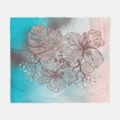 抽象芸術ス葉テーチ花のフローラ勾配p フリースブランケット (正面(横))