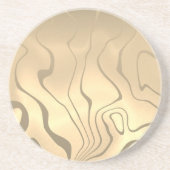 抽象芸術セピア色の日の出を持つ液化線 コースター (正面)