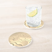 抽象芸術セピア色の日の出を持つ液化線 コースター (側面)