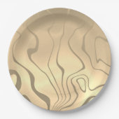 抽象芸術セピア色の日の出を持つ液化線 ペーパープレート (正面)