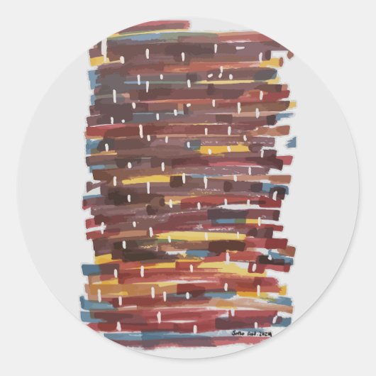 抽象芸術セピア ラウンドシール (正面)