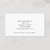 抽象芸術セラピスト相談員名刺 名刺 (裏面)