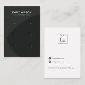 抽象芸術セラミックグレーブラック3スタッドイヤリングディスプレイ 名刺 (正面/裏面)