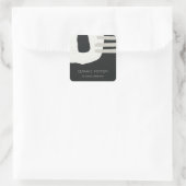 抽象芸術セラミックテクスチャーシックブラックグレー斑点 スクエアシール (バッグ)