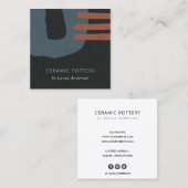 抽象芸術セラミックテクスチャ灰色黒錆斑点 スクエア名刺 (正面/裏面)