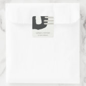 抽象芸術セラミックテクスチャ黒灰色斑点 スクエアシール (バッグ)