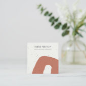 抽象芸術セラミックテラコッタスタッドイヤリングディスプレイ スクエア名刺 (スタンド正面)