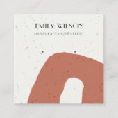 抽象芸術セラミックテラコッタスタッドイヤリングディスプレイ スクエア名刺 (正面)