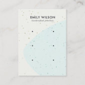 抽象芸術セラミックブルーウェーブ3スタッドイヤリングディスプレイ 名刺 (正面)