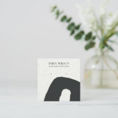 抽象芸術セラミック白黒スタッドイヤリングディスプレイ スクエア名刺 (スタンド正面)