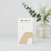 抽象芸術セラミック製イエロースタッドイヤリングディスプレイ 名刺 (スタンド正面)