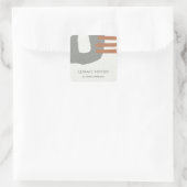 抽象芸術セラミック質シック灰色さび斑入り スクエアシール (バッグ)