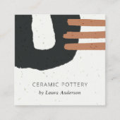 抽象芸術セラミック質シック黒さび斑点 スクエア名刺 (正面)