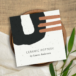 抽象芸術セラミック質シック黒さび斑点 スクエア名刺