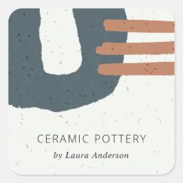 抽象芸術セラミック質青黒さび斑点 スクエアシール