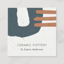 抽象芸術セラミック質青黒さび斑点 スクエア名刺