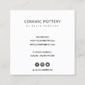 抽象芸術セラミック質青黒さび斑点 スクエア名刺 (裏面)