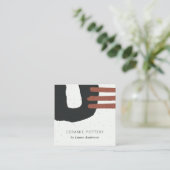 抽象芸術セラミック質黒錆シック斑点 スクエア名刺 (スタンド正面)