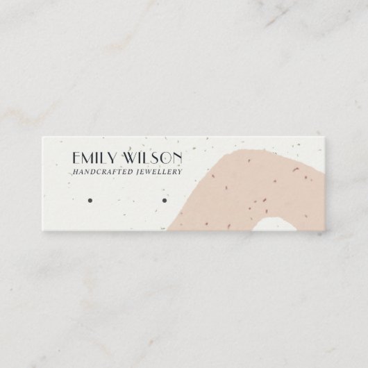抽象芸術セラミック赤面ピーチスタッドイヤリングディスプレイ スキニー名刺 (正面)