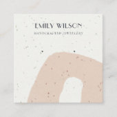 抽象芸術セラミック赤面ピーチスタッドイヤリングディスプレイ スクエア名刺 (正面)