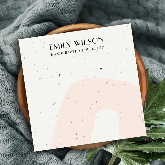 抽象芸術セラミック赤面ピーチスタッドイヤリングディスプレイ スクエア名刺