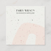 抽象芸術セラミック赤面ピーチスタッドイヤリングディスプレイ スクエア名刺 (正面)