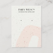 抽象芸術セラミック赤面ピーチスタッドイヤリングディスプレイ 名刺 (正面)