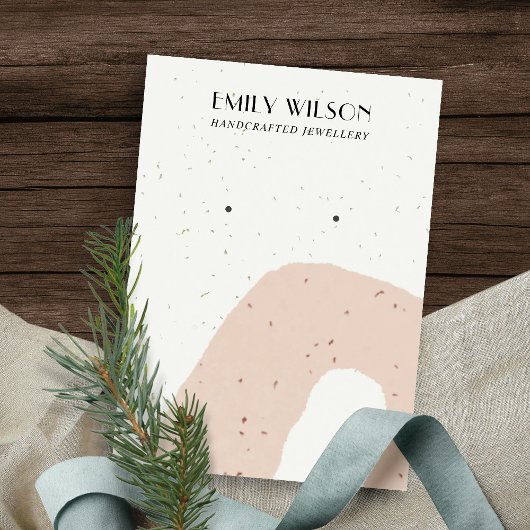 抽象芸術セラミック赤面ピーチスタッドイヤリングディスプレイ 名刺