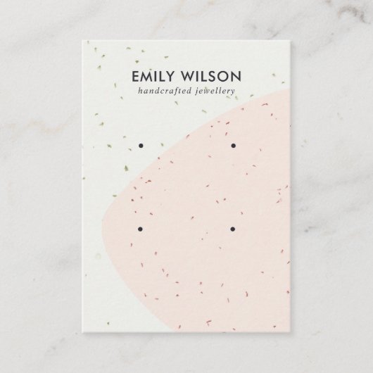 抽象芸術セラミック赤面波2スタッドイヤリングディスプレイ 名刺 (正面)