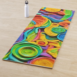 抽象芸術セラミック ヨガマット