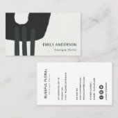 抽象芸術セラミッモダンクテクスブラック&ホワイト 名刺 (正面/裏面)