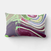 抽象芸術セルピンクグリーンパープルアート ランバークッション (裏面)