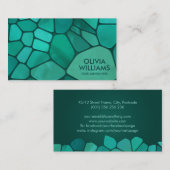 抽象芸術セル – エメラルドグリーン 名刺 (正面/裏面)